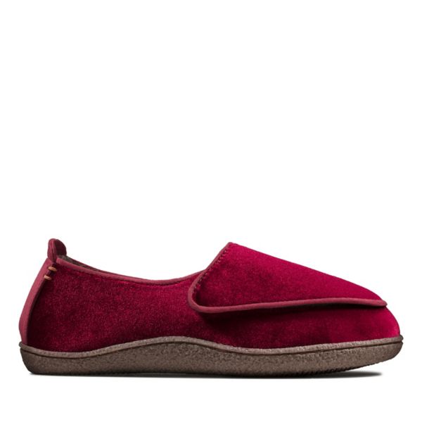 Clarks Womens Home Charm Slippers Burgundy | CA-9286035